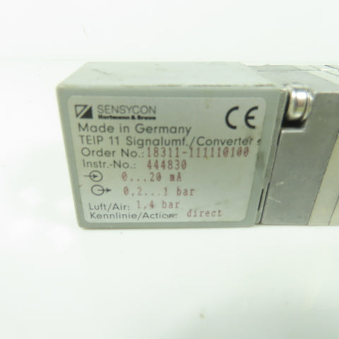 Sensycon 18311-111110100 TEIP 11 Signalumf Converter 0-20mA 0.2-1Bar 444830