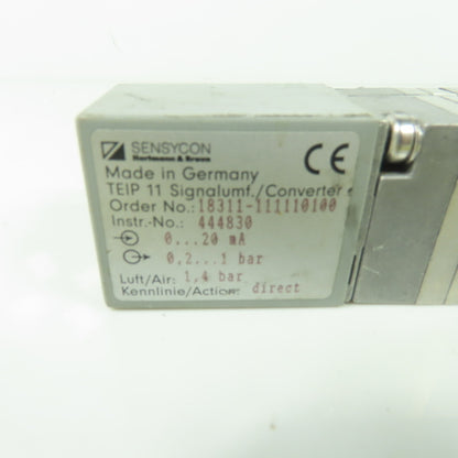 Sensycon 18311-111110100 TEIP 11 Signalumf Converter 0-20mA 0.2-1Bar 444830