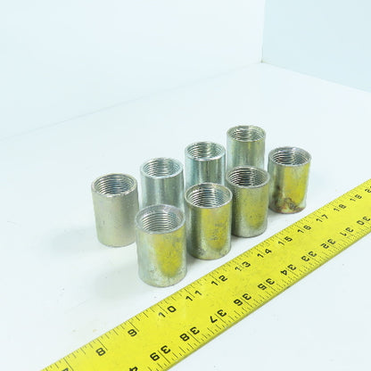 1" x 1" NPT Galvanized Iron Pipe Rigid Conduit Coupling 2" Long Lot Of 8