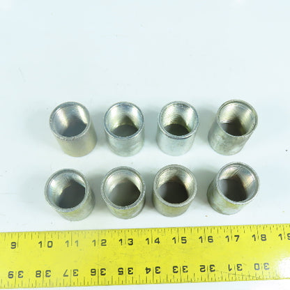 1" x 1" NPT Galvanized Iron Pipe Rigid Conduit Coupling 2" Long Lot Of 8