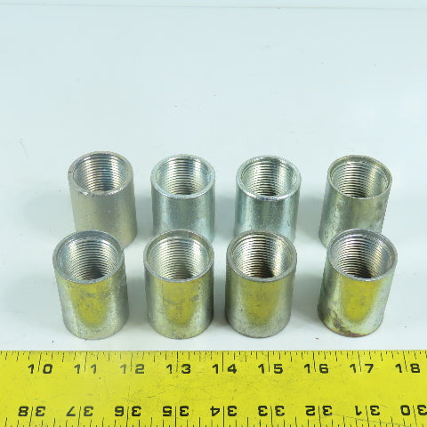 1" x 1" NPT Galvanized Iron Pipe Rigid Conduit Coupling 2" Long Lot Of 8