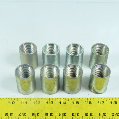 1" x 1" NPT Galvanized Iron Pipe Rigid Conduit Coupling 2" Long Lot Of 8