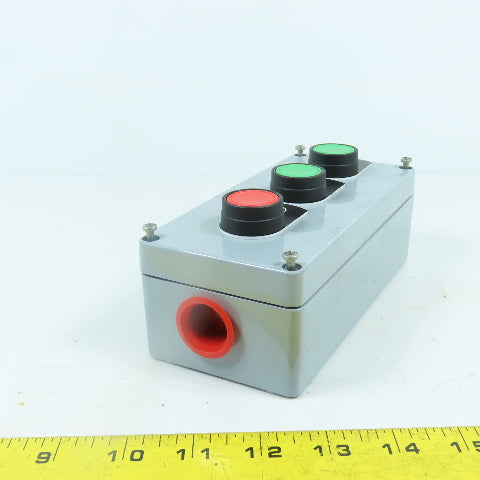 4-Button Start Stop Push Button Control Station Pendant 2-Green 1-Red