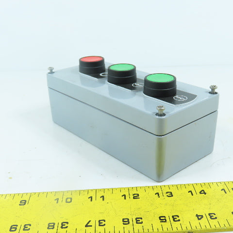 4-Button Start Stop Push Button Control Station Pendant 2-Green 1-Red