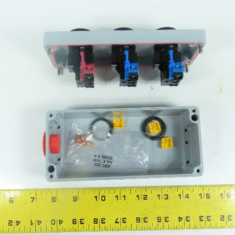 4-Button Start Stop Push Button Control Station Pendant 2-Green 1-Red