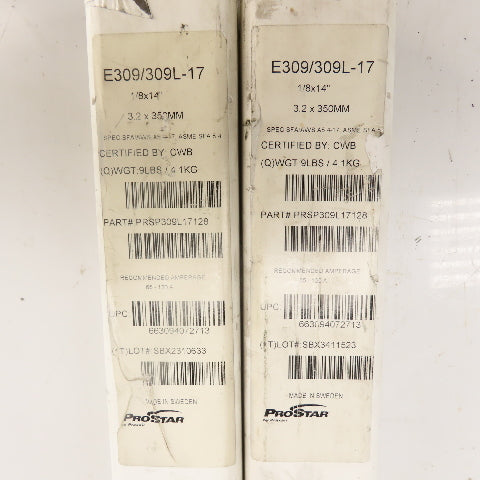 ProStar PRSP309L17128 1/8" x 14" E309/309L-17 Stainless Steel Electrode 10 Lbs