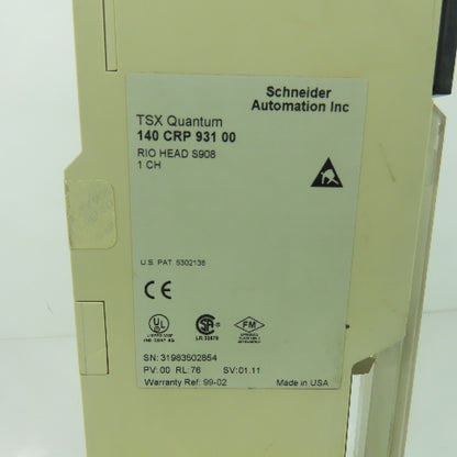 Schneider 140 CRP 931 00 TSX Quantum I/O Interface Module RIO HEAD S908 1 CH