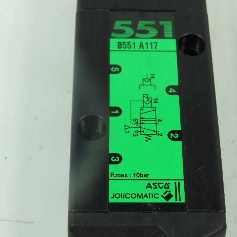 Asco Joucomatic B551 A117 Pneumatic Directional Air Control Valve 10 Bar