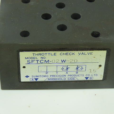 Sumitomo SFTCM-02W-20 Throttle Check Valve