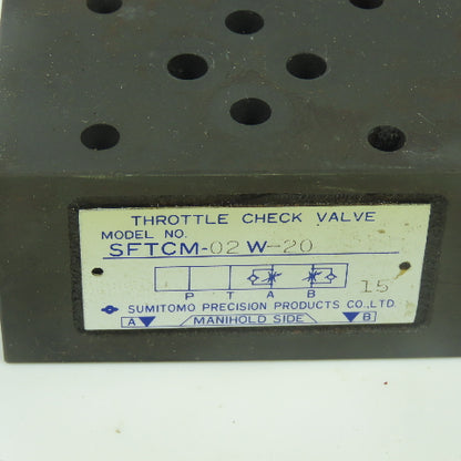 Sumitomo SFTCM-02W-20 Throttle Check Valve