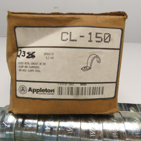 Appleton CL-150 1-1/2" EMT Rigid Conduit Single Hole Strap Clamp Lot of 23
