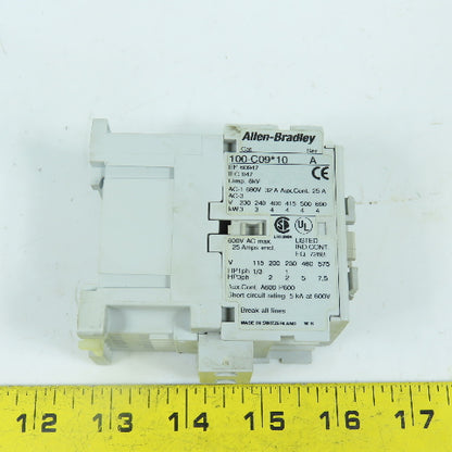 Allen Bradley 100-C09*10 Ser A C09 Contactor 600VAC Max W/ 120V 50/60HZ Coil