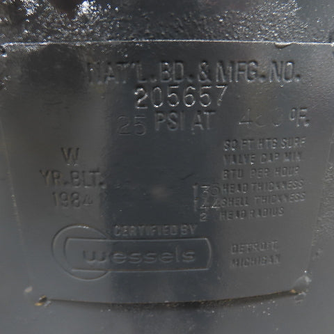 Nat'l.BD & MFG. 200 Gallon Vertical Compressed Air Receiver Tank 125PSI