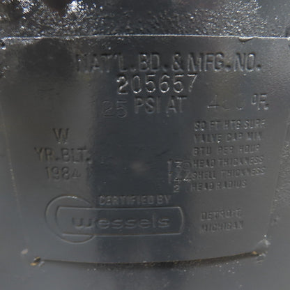 Nat'l.BD & MFG. 200 Gallon Vertical Compressed Air Receiver Tank 125PSI