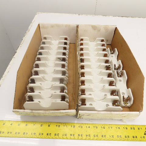 Union Multi 30A 600V Single 1 Pole Ceramic Fuse Holder Lot Of 22