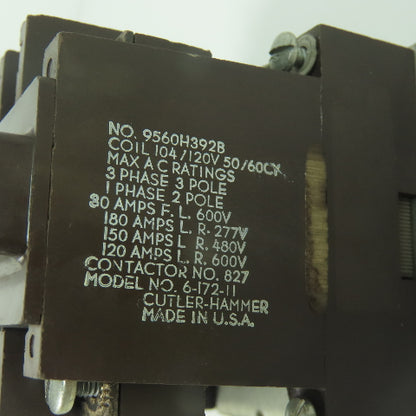 Cutler-Hammer 9560H392B Contactor 3-Pole 30A 120V Coil