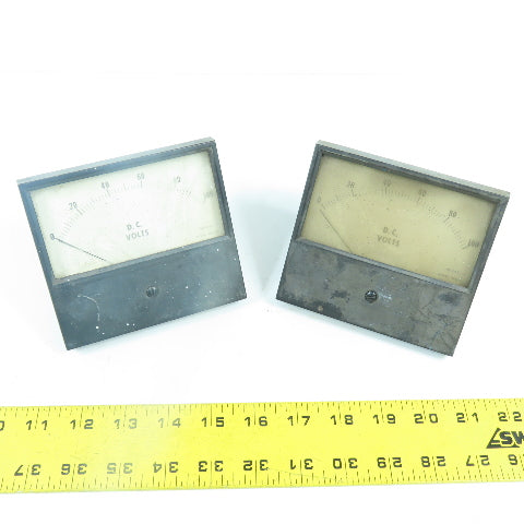 Triplett 420-GL DC Volts 0-100 Panel Meter Lot Of 2