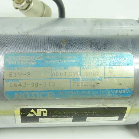 Robbins Myers 0643-08-013 E19-2 Servo Motor W/ ARR Encoder