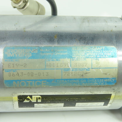 Robbins Myers 0643-08-013 E19-2 Servo Motor W/ ARR Encoder