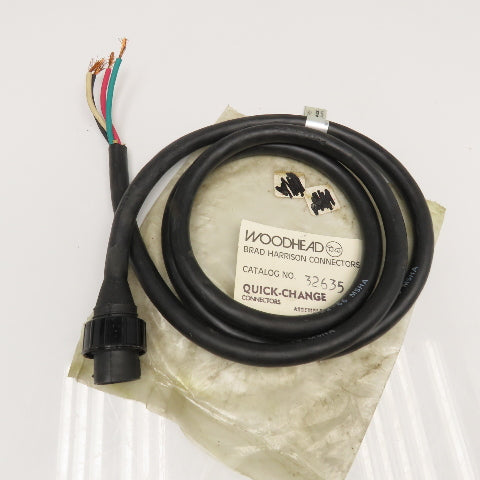Woodhead 32635 Quick Change Pigtail 14AWG 3 Pole W/ Ground 600V 12A 6'