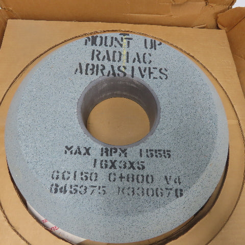 Radiac Abrasives 16" x 3" x 5"Abrasive Grinding Wheel 1555RPM
