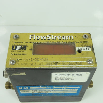 Flow Stream GM-1-DC-R11 Universal Flow Monitors 100 SCFH 14.7 PSIA 70F