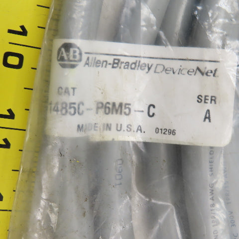 Allen Bradley 1485C-P6M5-C Devicenet Trunk Cordset Mini-Line Male Tinned Lead 6M