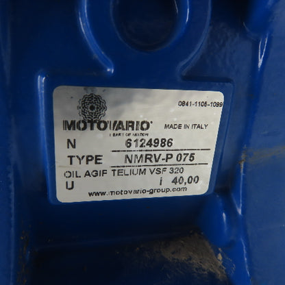 Motovario NMRV-P 075 40:1 Ratio Gear Reducer 28mm Bore Hollow Shaft