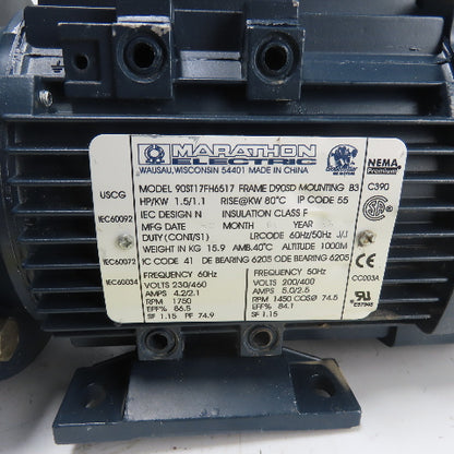 Motovario SF20 Gear Motor 1.5HP 230/460V n2:190 Nr: 9075068