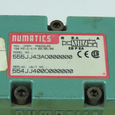 Numatics 555JJ43AO000000 Pneumatic Directional Air Control Valve 150PSIG