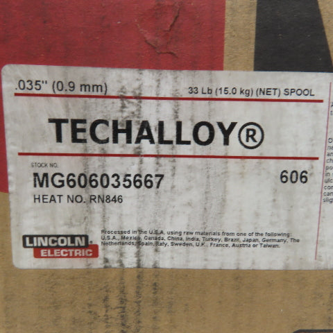 Lincoln Electric MG606035667 Techalloy .035" 35lbs MIG Welding Wire Spool Nickel