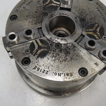MicroCentric 6-360-3 6" Long Stroke Air Chuck 3-Jaw 100PSI