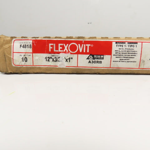 Flexovit F4818 12" x 3/32" x 1" Steel Cutting Abrasive Cut Off Wheel Lot Of 10