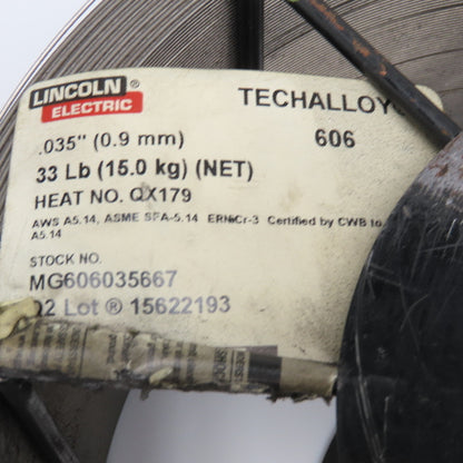Lincoln Electric 606 Techalloy .035" Welding Wire Partial Spool 13Lbs.