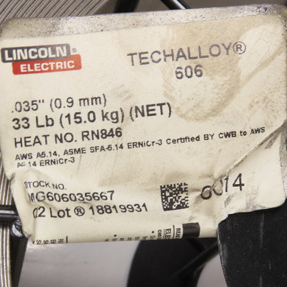 Lincoln Electric 606 Techalloy .035" Welding Wire Partial Roll 30Lbs.