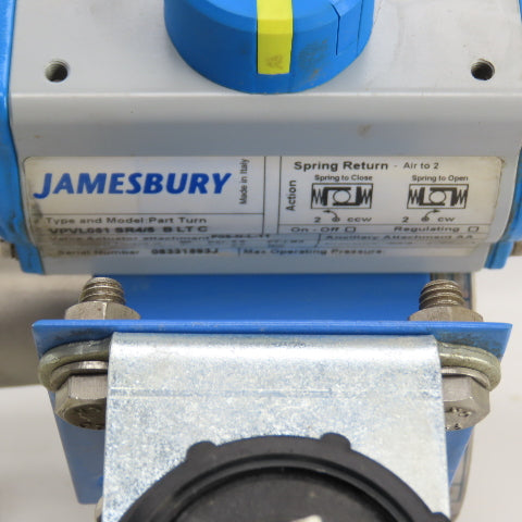 Jamesbury 7300313600XTZ2 3/4" Air Actuated Stainless Steel Valve W/ VPVL051SR4/5