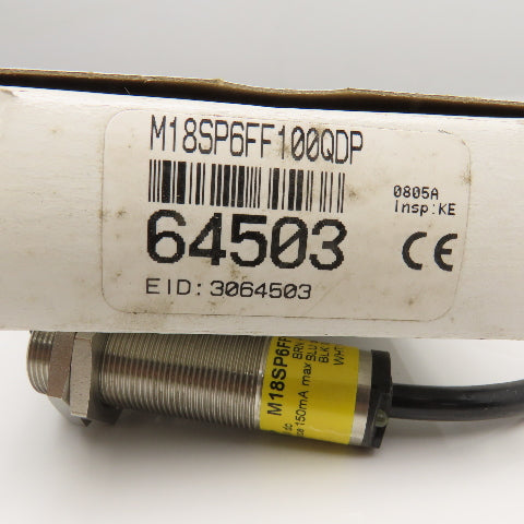 Banner M18SP6FF100QDP EZ-Beam 18mm Metal Photoelectric Sensor 10-30VDC