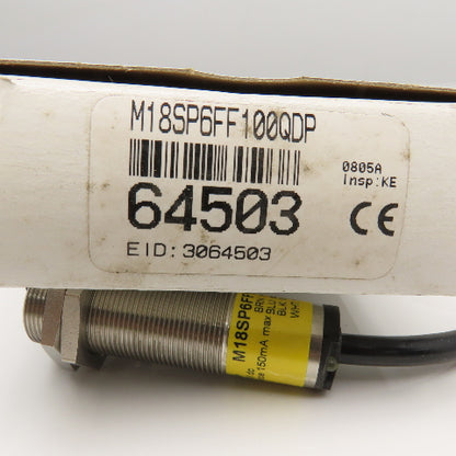 Banner M18SP6FF100QDP EZ-Beam 18mm Metal Photoelectric Sensor 10-30VDC