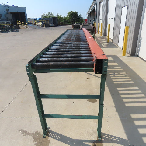 Roach 186" L x 32-1/4" W Chain Driven 2.5" Gravity Roller Conveyor 25" BF W/Legs