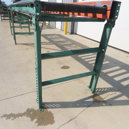 Roach 186" L x 32-1/4" W Chain Driven 2.5" Gravity Roller Conveyor 25" BF W/Legs
