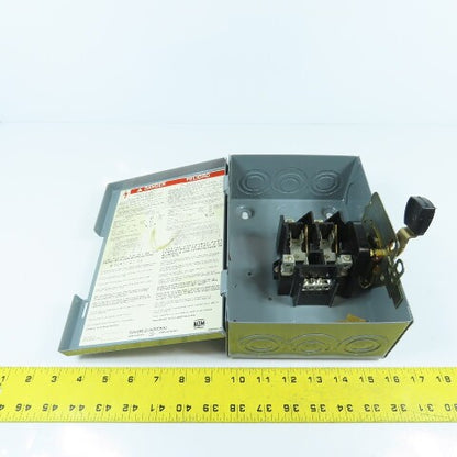 Square D D221N 30A 240VAC 2 Pole Non-Fusible Safety Disconnect Switch NEW