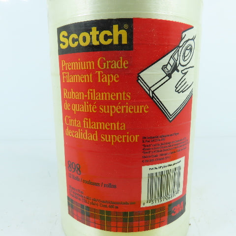 3M Scotch 898 Premium Grade Filament Tape 18mm x 55m Lot Of 12 Rolls