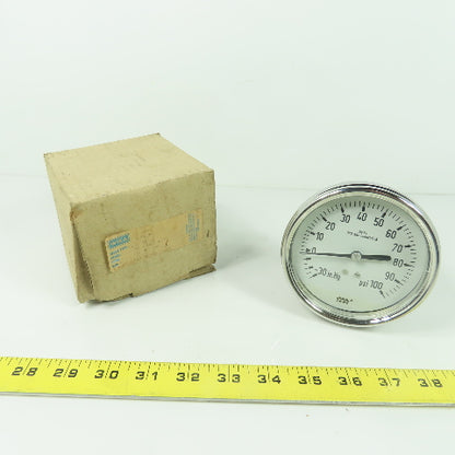 Wika 232 54 4" Pressure Guage -30 in.Hg To 100 PSI 1/2" NPT/LBM