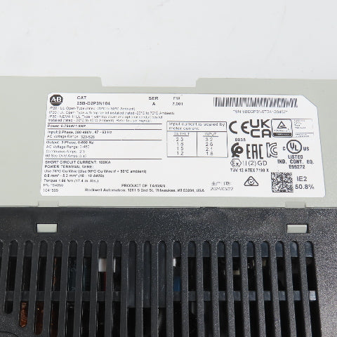 Allen Bradley 25B-D2P3N104 Ser A PowerFlex 525 0.75kW 1HP AC Drive 480V 3PH
