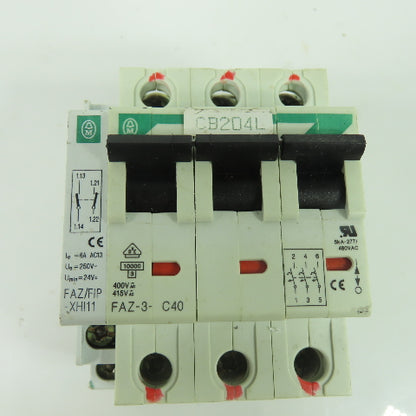 Moeller FAZ-3-C40 3-Pole Circuit Breaker 5kA 277/480VAC