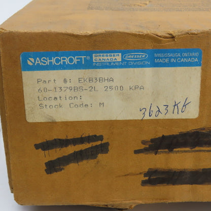 Ashcroft Duragauge EKB3BHA 60-1379BS-2L 0-2500 kPa 6" Pressure Gauge 1/4" NPT