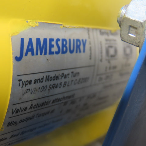 Jamesbury VRVL 100 SR4/5 B LT C-EZ001 Actuator W/ 1" Valve 7150O313600XTZ2