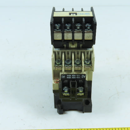 Mitsubishi SR-N4 Power Contactor Relay 120V Coil W/ UN-AX4 Aux Block