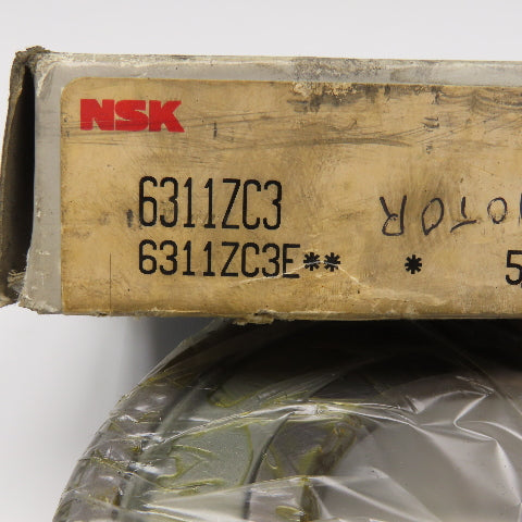 NSK 6311ZC3 55 x 120 x 29mm Single Shield Radial Deep Groove Ball Bearing