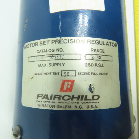 Fairchild 1210B-10133C Motor Set Precision Regulator 250PSI Max Kendall 10C